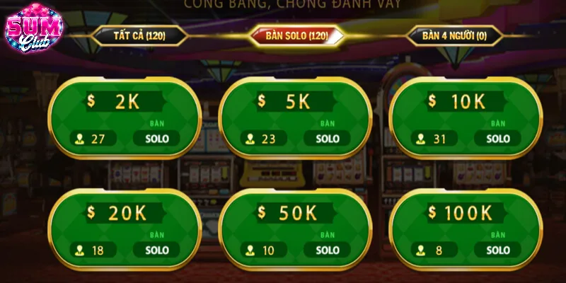 Bàn chơi game bài phong phú, đa dạng lựa chọn Bàn chơi game bài phong phú, đa dạng lựa chọn