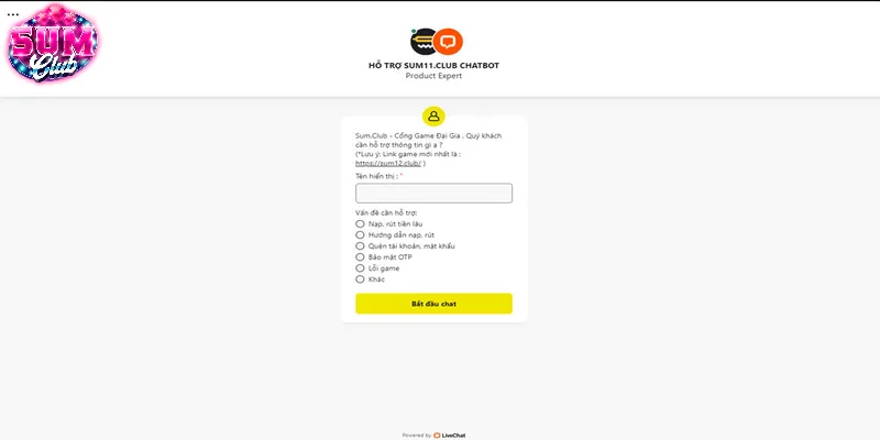 Liên hệ CSKH của SUMCLUB để có link truy cập dự phòng chính thức