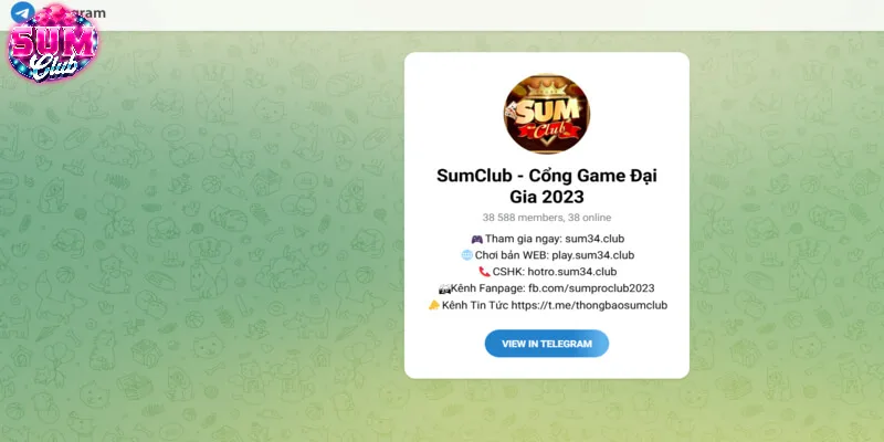 Liên hệ với SUMCLUB qua kênh Telegram