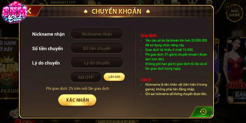Nạp tiền vào tài khoản cá cược sau khi đăng ký SUMCLUB thành công Nạp tiền vào tài khoản cá cược sau khi đăng ký SUMCLUB thành công