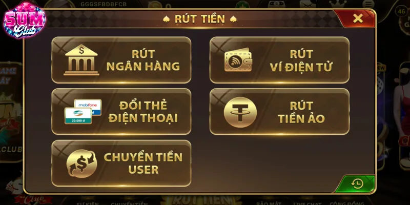 Rút tiền thưởng sau khi chiến thắng trò chơi bắn cá SUMCLUB
